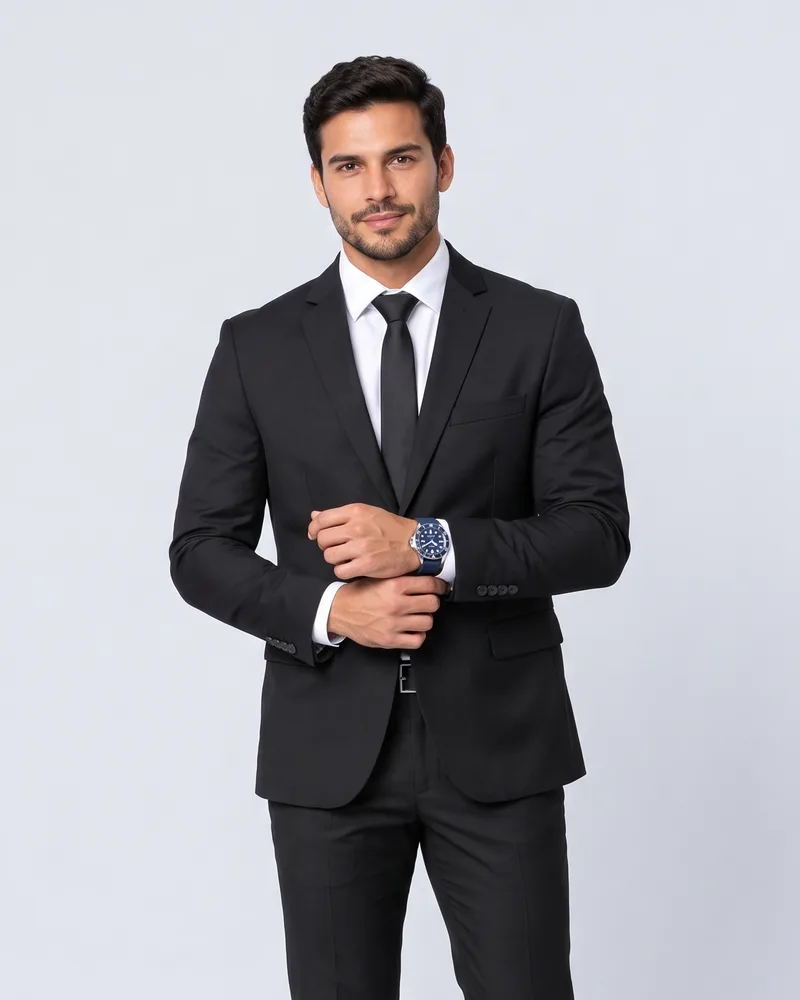 Costume Masculino Slim em Gabardine Preto na LF Ternos