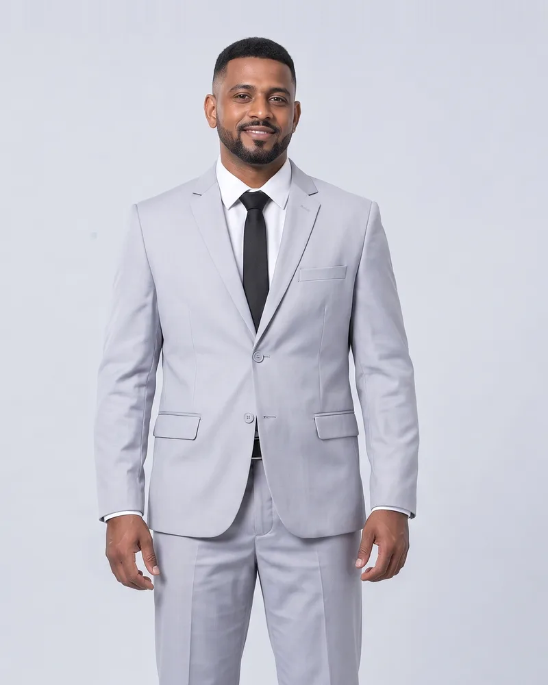 Costume Masculino Oxford Corte Tradicional Cinza Claro na LF Ternos