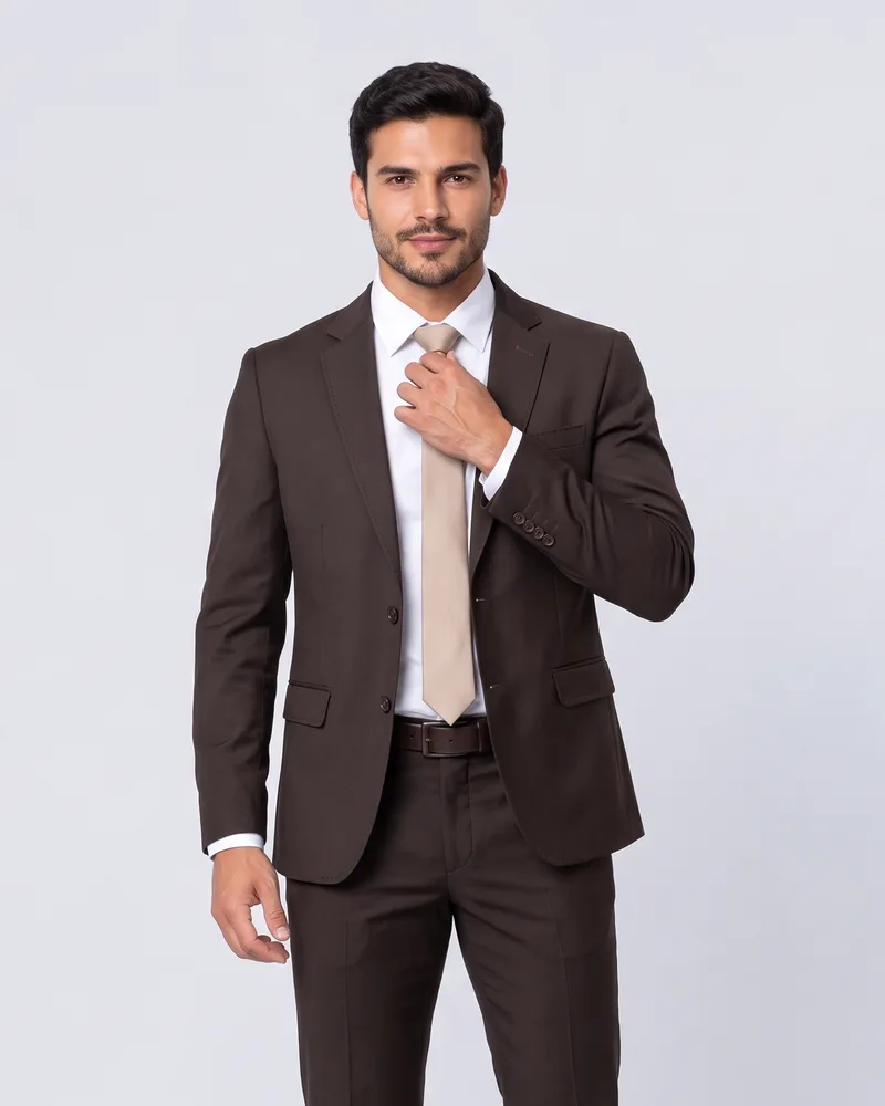 Costume Masculino Premium em Microfibra Marrom na LF Ternos
